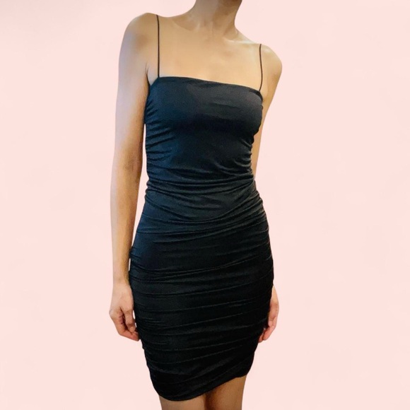 Love By Design Dresses & Skirts - Love By Design Black Bodycon Mini Dress Spaghetti Strap